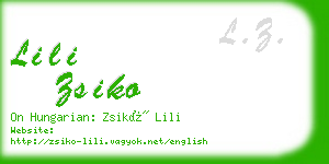 lili zsiko business card